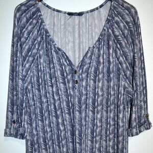 Tart Women’s Tunic Top XL Blue & White Casual Vacation Comfort Soft